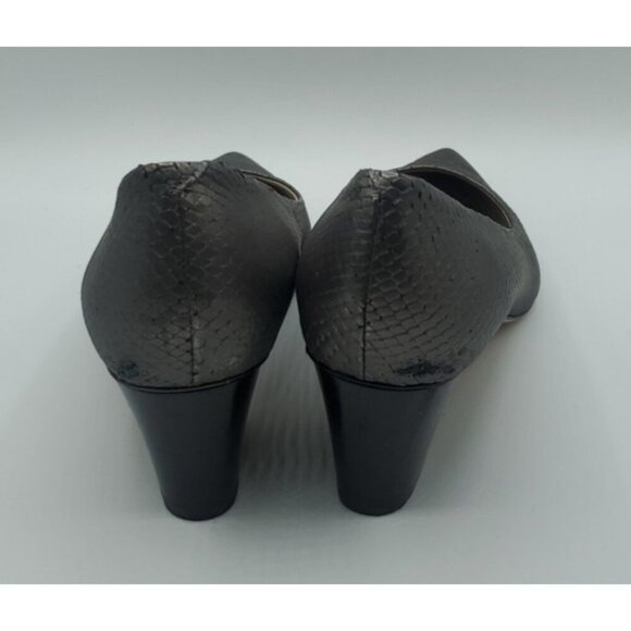 DONALD J PLINER  GEM Gray Snakeskin Pumps ITALY 10M Heels - Picture 7 of 11
